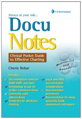 DocuNotes: Clinical Pocket Guide to Effective Charting 1st Edition by Rebar RN MSN MBA FNP, Cherie (2009) Spiral-bound
