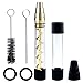 Produktbild King-Twisty Glass Blunt - mit Glas-Wasserflasche mit Reinigungs-Set mit Zigarette Zigarre trocken Pfeife für Tabak, Kräuter, Tee, lässt die Kräutern und Gewürzen gold