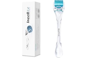 ‎INCELLICE Derma-roller 1,0, 200 ECHTE NADELN, Professionelles Titan Microneedling Roller, Bart Roller Wachstum, Mikronadelroller für Haare Gesicht Kopfhaut & Körper für Mann Frau Zuhause