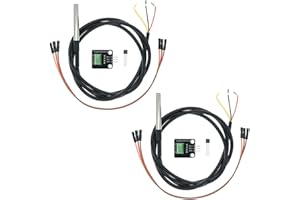 MICREEN 2 Pack Temperature Sensor Module Kit with Waterproof Stainless Steel Probe, Temperature Sensor Chip for Arduino and Raspberry Pi