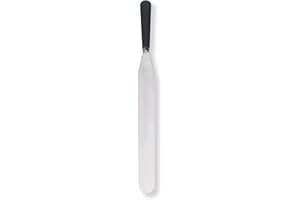 KRAMPOUZ Spatule à Crêpes en Inox de 35 cm - Lame en Acier Inoxydable Rigide et Robuste - Longueur Totale 46 cm - Accessoire Professionnel Idéal Pour Crêpières - Réf ASI35