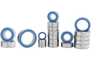 FUSHIBEARING RC Bearing Kit Compatible with Traxxas Slash 4X4 4WD VXL ABEC 3 Blue Rubber Sealed Precision Ball Bearings (21)