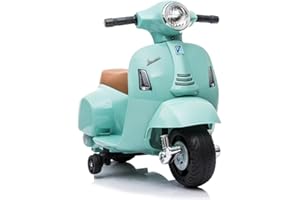 Mobiclinic® Kids, Moto eléctrica niños, Licencia Oficial Vespa Piaggio, Motor 30w, Roma, Luz led, Antivuelco, Velocidad 2, 5 km/h, Botón Musical, 18-36 Meses, Batería 6v, Acelerador, Carga 25 kg