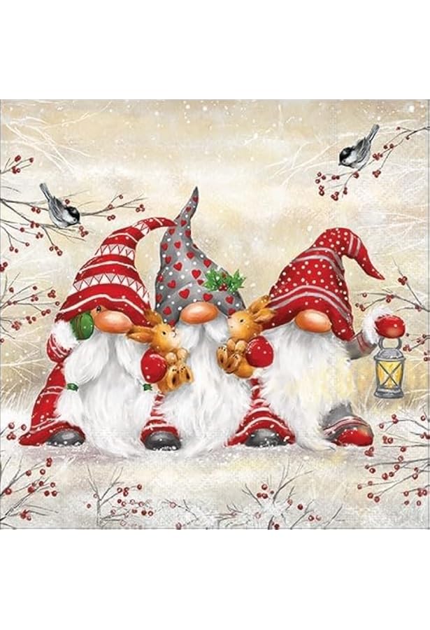 20 Servietten Weihnachten Grün – Vintage-Motiv 33x33 Cm Für Tischdeko & Basteln