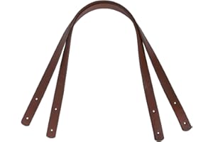 besbomig 2 Pièces Bandoulières en PU Anse Poignées de Sac à Main de 60cm Couleur Unie Sangle avec Rivet Accessoire pour Sac à Main Portefeuille,Marron