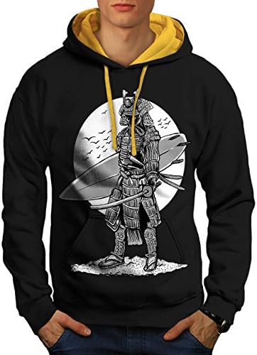 Wellcoda Warrior Surf Cool Fashion Men S Contrast Hoodie