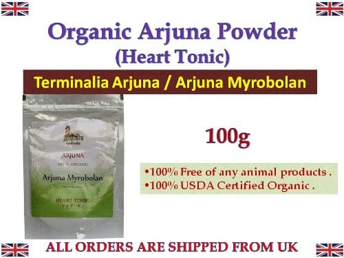 Organic Arjuna Powder 100g Terminalia arjuna / Arjuna Myrobolan 100% USDA Certified