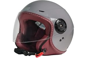 ORIGINE Casco Moto Jet Omologato ECE 22.06, Casco Scooter Urbano Leggero e Compatto con Visiera Trasparente Lunga