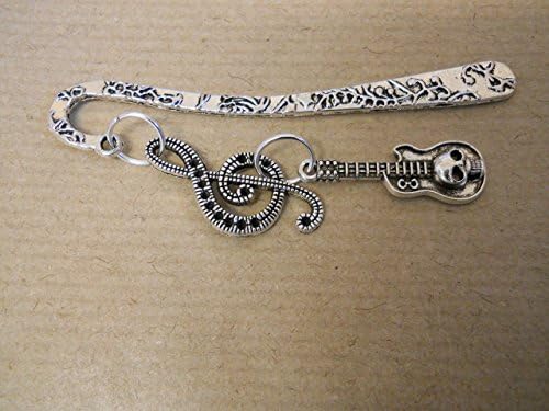 Music Themed Small Metal Bookmark. With Music Charms And Gift Box.
