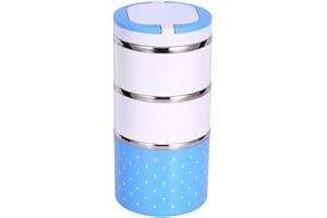 Fiambrera- 3 in 1 600ml 900ml 1200ml capas Aislamiento de acero inoxidable Fiambrera termo térmica Recipiente de comida Calie
