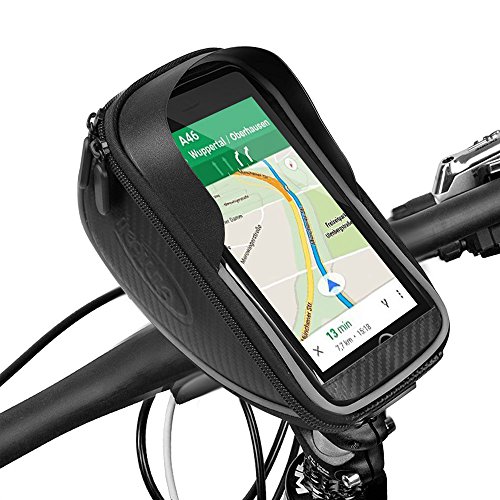 Preisvergleich Produktbild Fahrradlenkertasche, ikalula Visier-Design Wasserdichte Schattenschutz Fahrradtasche Lenkertaschen Handyhalterung Lenker mit durchsichtigem PVC-Fenster für iPhone 6s Plus / 6 Plus / 7 Plus / Samsung Galaxy S7 / S7 edge andere bis zu 5,5 Zoll Smartphones