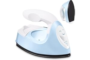 HONOSON Mini fer à repasser à chaud portable avec base de chargement pour vêtements, t-shirts, chaussures, projets de transfert de chaleur (Bleu clair)