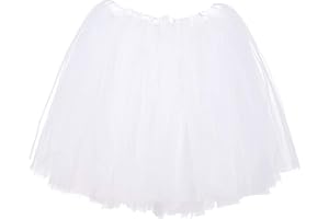 Msrlassn Gonna Tutu Donna Classico Elastico 4 Strati Tutu Gonna in Tulle per Vestito Festa Danza