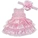 EFE Newborn Infant Baby Girls Flower Party Wedding Ruffle Layered Dress+Headband 12-18 Months