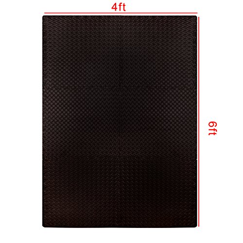 Gymnastikmatten-Set aus EVA-Schaumstoff, Blattwerk-Design, ineinandergreifend, 6 Stück Schutzmatten - 7