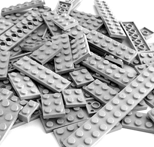 Preisvergleich Produktbild LEGO ® - 6 Grundplatten Bauplatten Platten - hellgrau - 2 x 8 - 1 / 3 Höhe