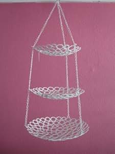 Hängekorb 3 Etagen weiß Hänge-Etagere Deko: Amazon.de: Küche & Haushalt