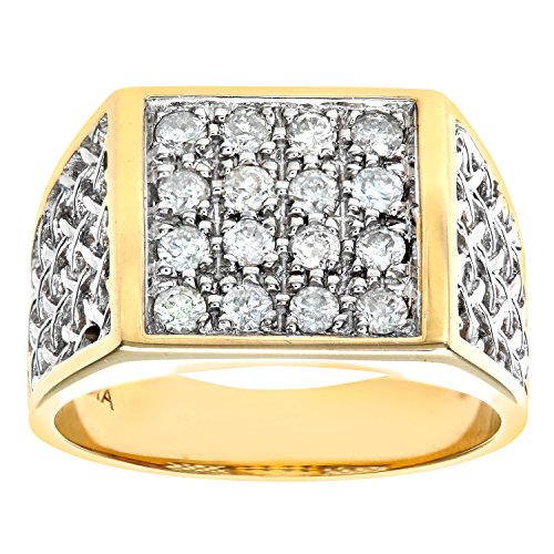 Revoni – 9 ct Gelb Gold Diamant Gents Cluster