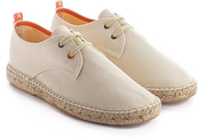 ABARCA Espadrilles für Herren aus Jute und Terra-Stoff, handgefertigt, lässiger Blucher-Schuh mit flexiblen, weichen und atmungsaktiven Schnürsenkeln.