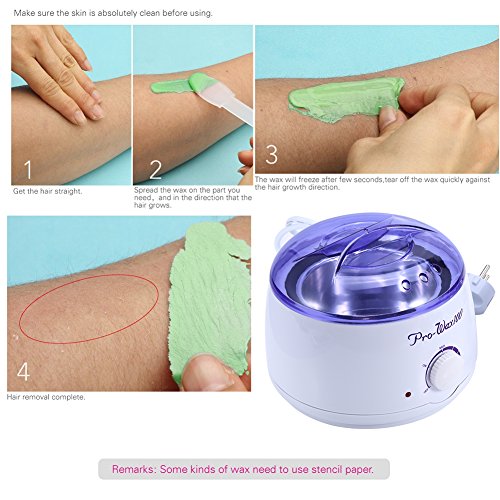 Wax Warmer Hair Removal, 500ml Black Wax Beans Adjustable Electric Temperature Wax Heater + Hard Wax Beans Tool Kits… - Image 3