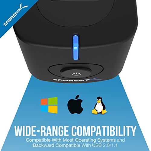 Sabrent Festplatten Docking Station – USB 3.0 auf SATA externe Festplatten Docking Station für 2,5 oder 3,5 Zoll HDD, SSD [Unterstützt UASP und 8TB +] (DS-UBLK) - 7