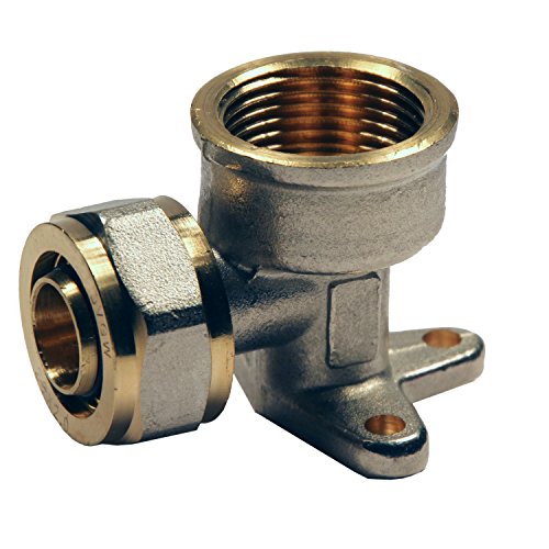 EasyFIX Wandscheibe / Wandwinkel Schraubfitting Klemmringverschraubung DVGW für Mehrschichtverbundrohr Wandscheibe / Wandwinkel (16 x 1/2")