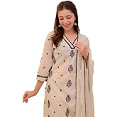 Sun Fashion And Lifestyle Women's Reyon Blend Stitched Printed Salwar Suit Set (KPD57_White)