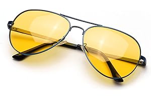 SODQW Anti Glare Night Driving Glasses for Women Men Classic Night Vision Glasses Yellow Polarised Lens Reduce Headlight