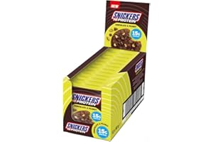Snickers High Protein Cookie (12x60g) Chocolate & Peanut – 15g de protéines par cookie – Saveur chocolat et cacahuète – Parfait après l’entraînement ou en encas – Faible en sucre