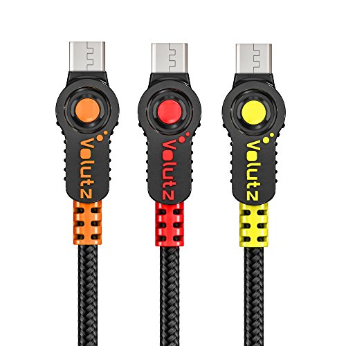 Volutz Micro USB Kabel, 3er Pack (3x 1m), nylonummanteltes Ladekabel, Quick Charge & Sync für Android Geräte, Samsung, Huawei, HTC, Sony u.v.m. - Equilibrium Serie