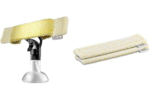 Kärcher 2.633-129.0 Pulvérisateur 2 en 1 + grattoir accessoire & Kärcher WV Housse de Vadrouille en Microfibre pour l'intérieur, 2 Pièces, Adaptée aux Vaporisateurs WV avec Velcro