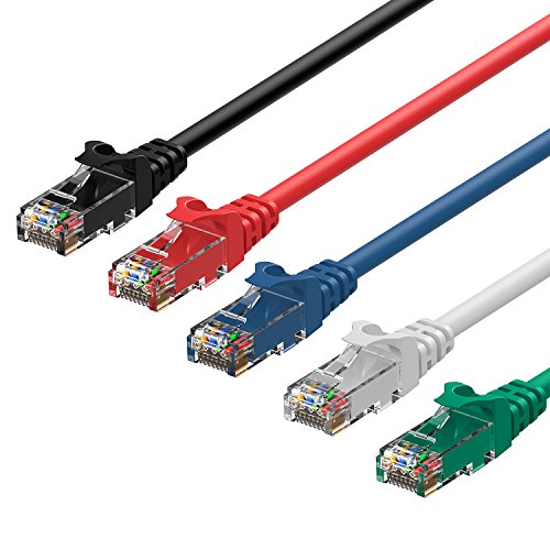 Rankie 5-Stücke 0,9m CAT6 Ethernet Kabel Gigabit Lan Netzwerkkabel (RJ45) Cat.6 Patchkabel 1000Mbit/s (5-Farben Combo)