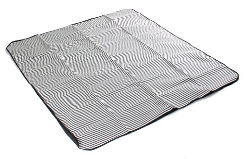 Greenfield Collection (HP003) Deluxe Somerley Picknickkorb für 4 Personen mit passender Decke, Weide, gestreiftes Futter: Mitternachtsblau – Weiß gestreift - 7