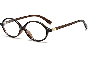 LJCZKA Okulary niebieskie światło owalne dla kobiet mężczyzn okulary filtr światła niebieskie małe y2k do komputera do odpoczynku