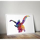 Disney inspirierte Aquarelldruck, Dumbo Poster A4 8,3 x 11,7 Zoll
