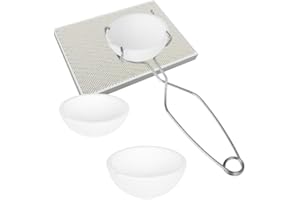 ULLOORD 5 Pieces Small Melting Ceramic Crucible Bowl Dish Cup Set Include Honeycomb Soldering Board Quartz Plate Melting Gold Silver Copper with Whip Tongs Handle 2A