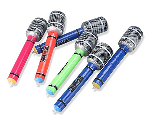 DSstyles 6 Stück 24cm Aufblasbares Mikrofon Ballon Party Liefert Musikalische Spielzeuge - 2