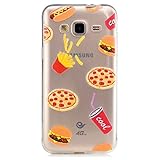 KSHOP Funda para Samsung Galaxy J3(2015)/Samsung Galaxy J3(2016)J310 Bling Bling Glitter Estrellas Lentejuelas Líquido Arenas Movedizas Carcasa Plástic Duro Moda Tapa Case Cover Claro Cristal Transparente Cubierta Caja de Protección Resistente a Arañazos Choque Absorción - Amar Corazon dorado