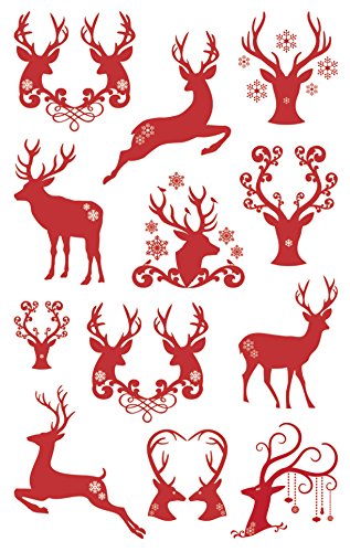 Preisvergleich Produktbild AVERY Zweckform 52772 Weihnachtssticker Hirschen 12 Aufkleber