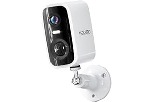 Cámara Vigilancia WiFi Exterior/Interior YESKAMO 2K 3MP Q10 Cámara de Vigilancia sin Cable con Batería, IP66, 10M Visión Nocturna, Detección de Movimiento PIR, Audio de 2 Vias