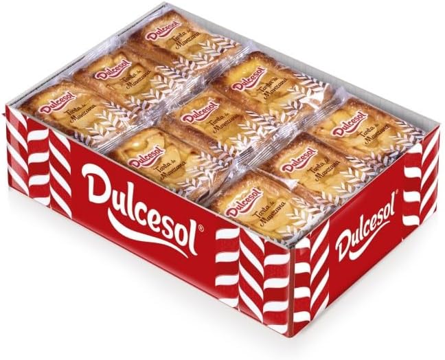 Tartas de Manzanas Dulcesol - Caja 2 kg - 28 Unidades de Tarta de Manzana.