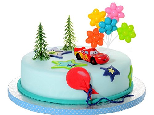 Tortendeko Cars 4 teiligTortenaufleger 1 Geburtstag Kindergeburtstag Kuchen Deko
