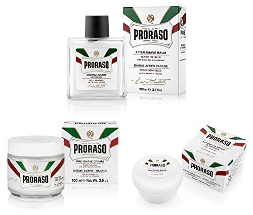 Proraso White Green Tea & Oatmeal Anti-irritation Sensitive Skin Shaving Kit