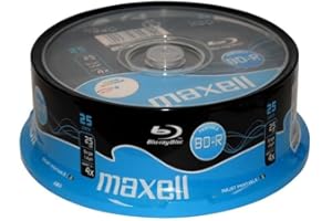 BLU-RAY - Maxell BD-R 25Gb, velocità 1-4x, stampabile (fullprintable) - Campana da 25pz