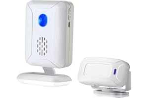 HONETEEK Wireless PIR Motion Sensor Detector Home Store Welcome Buzzer Security Alarm Chime for Business Mailbox Front Door Entry Alert (1 Sensor & 1 Doorbell)