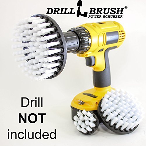 Drillbrush Nuovo cambio rapido del pozzo 3 Soft Pack White Carpet, Tappezzeria, cuoio Scrub Pennelli cm024 bianca