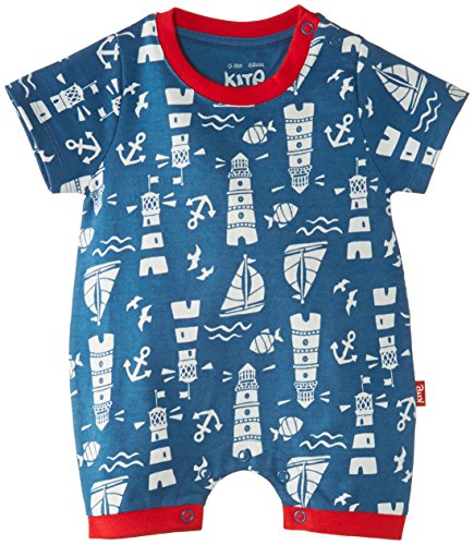Kite Baby-Boys Lighthouse Round Collar Short Sleeve Romper, Blue (French Navy), 0-3 Months