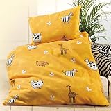 Baby Butt Bettwäsche Biber gold Größe 80x80 cm (35x40 cm)