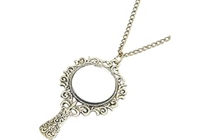 U-K Retro Magic Mirror Collana lunga misteriosa ciondolo magico Chi è naturalmente il più bello specchio che sie?Utile e pratica