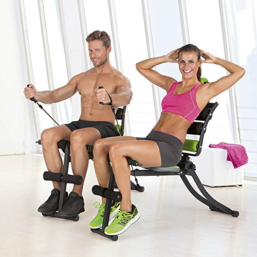 VITALmaxx 00162 Swingmaxx Fitnesstrainer 6 in 1 | Trainiert Bauchmuskeln, Rücken, Bizeps, Trizeps & Schultern | Platzsparend Verstaubar | Schwarz-Grün - 2